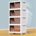 4-Tier Stackable Storage Cabinet with Wheels – Space-Saving Organizer for Any Room